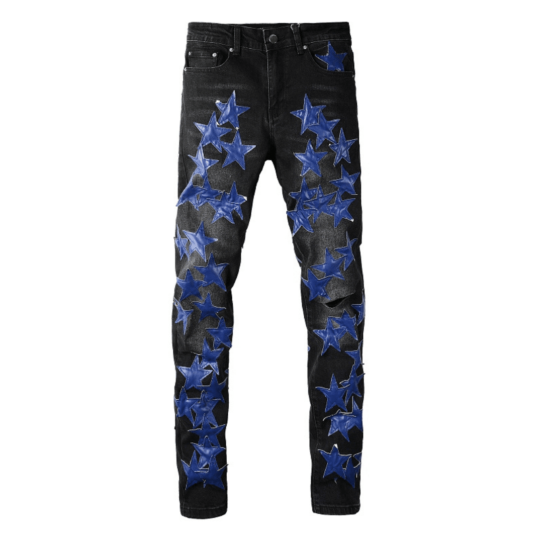 Amiri Navy Blue Star Patch Jeans
