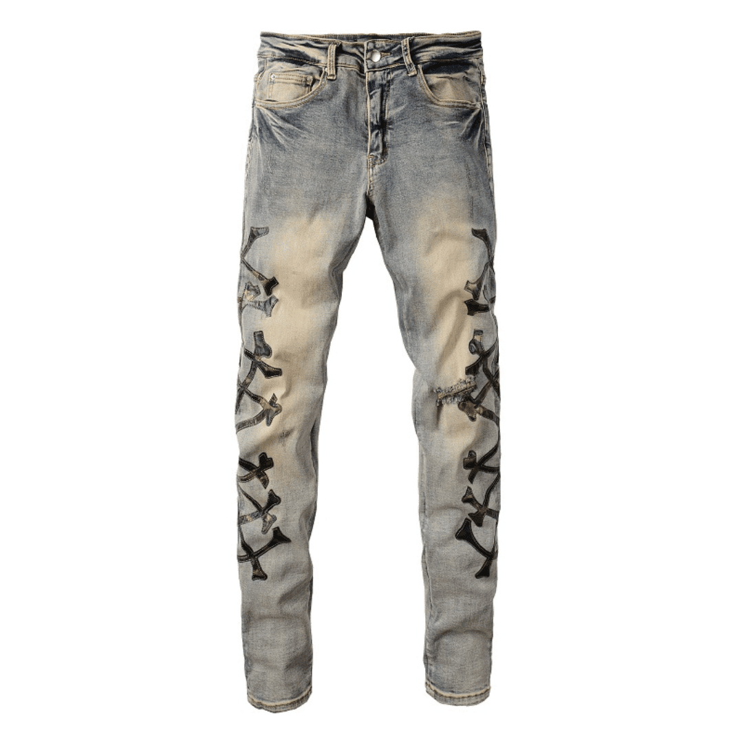 Amiri Black Bones Blue Jeans