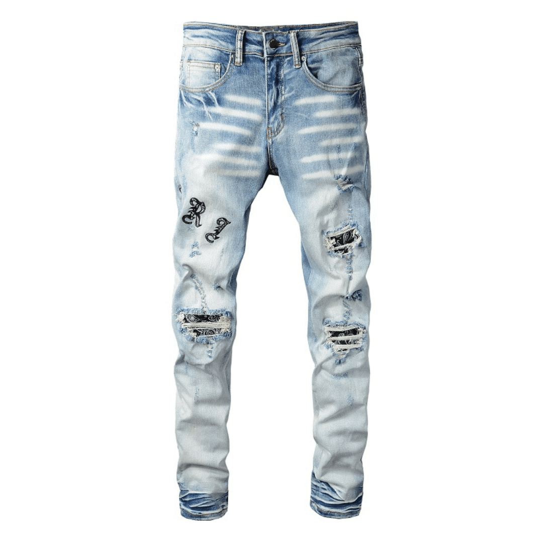 Amiri Bandana Blue Jeans
