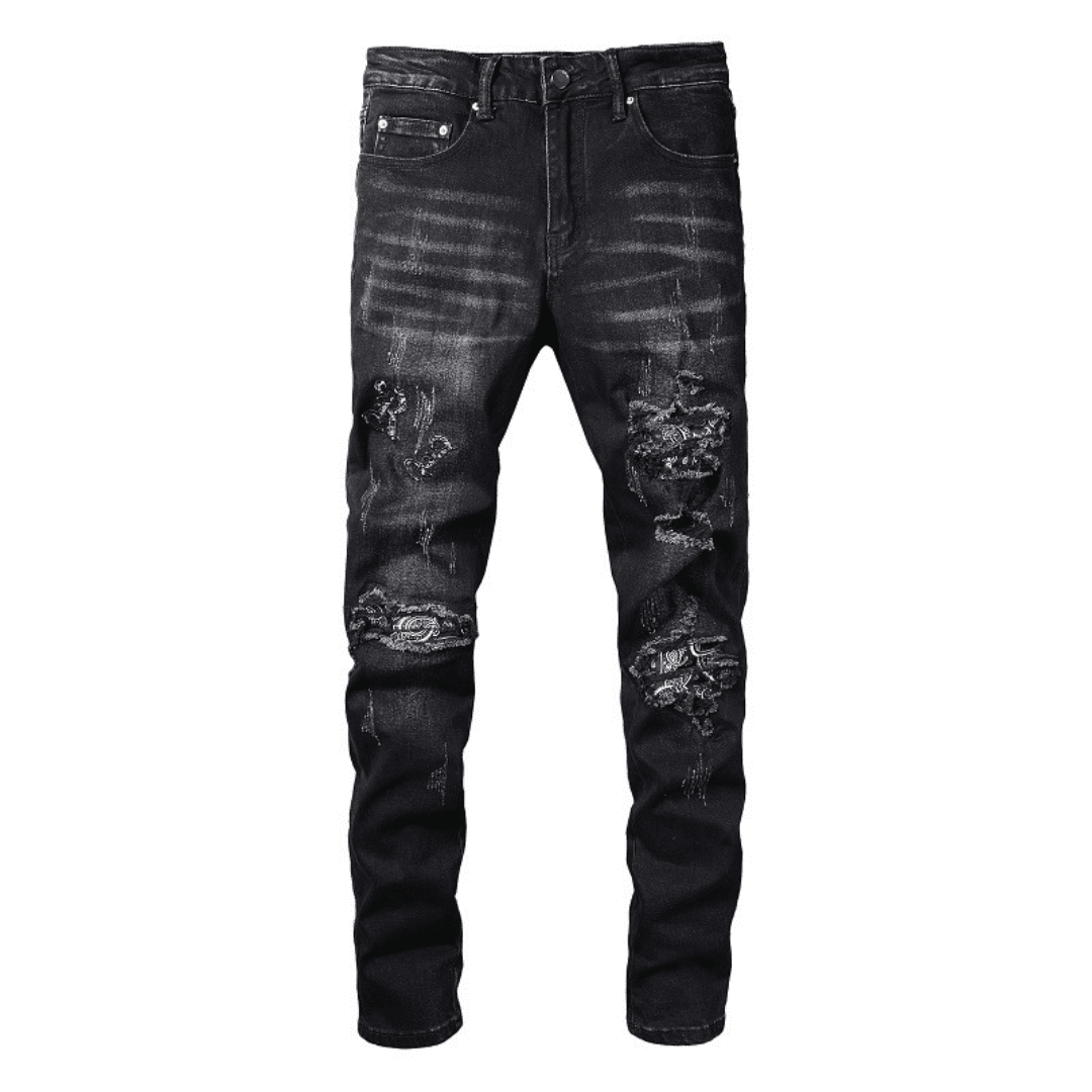Amiri Bandana Ripped Jeans