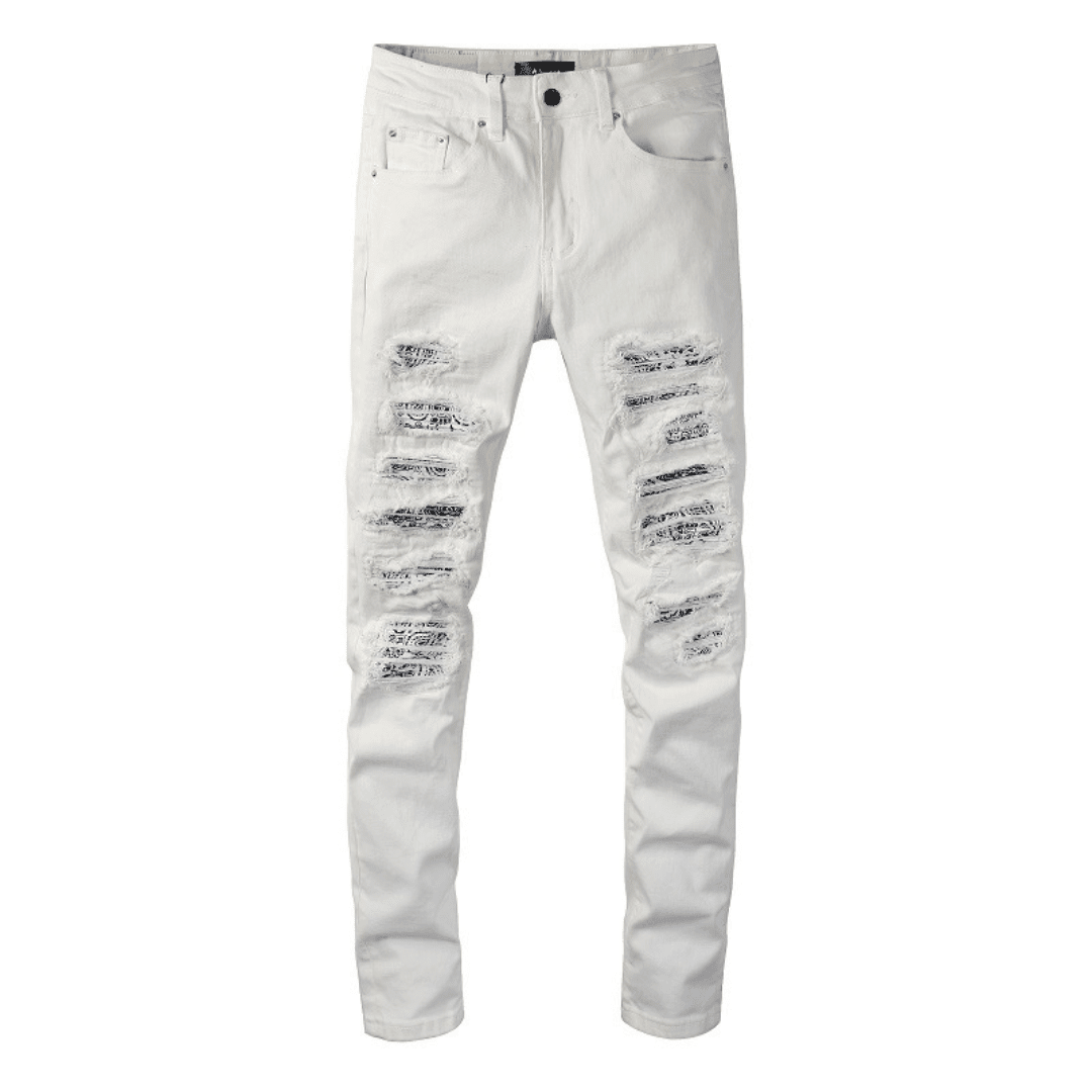 Amiri White Ripped Jeans