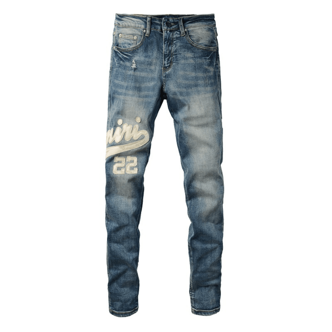 Amiri White Logo Jeans