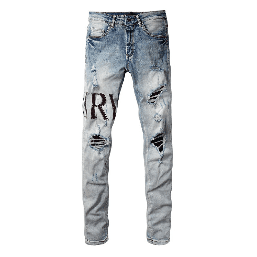 Amiri Logo Distressed Jeans