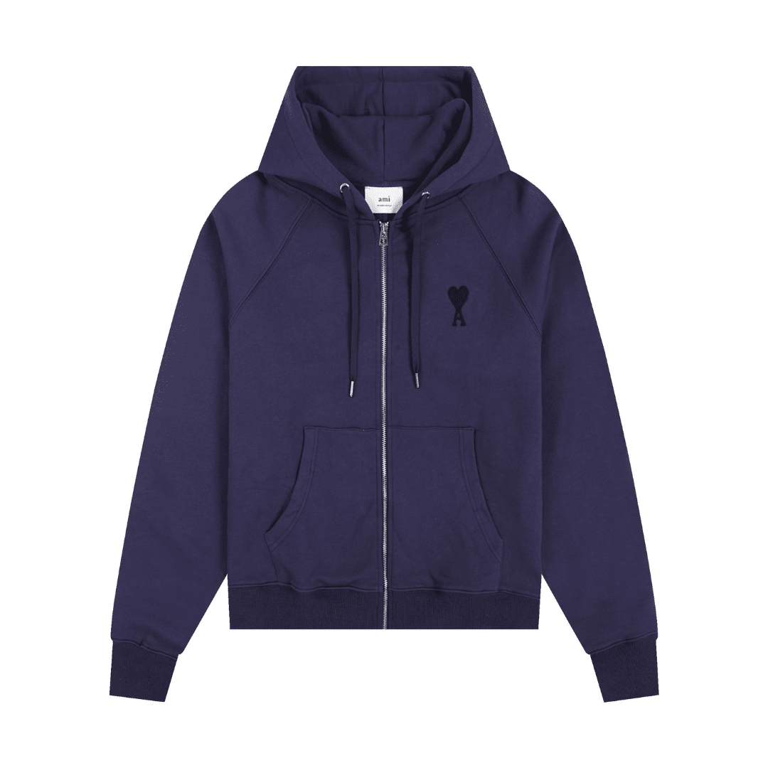 Ami Navy Blue Logo Jacket