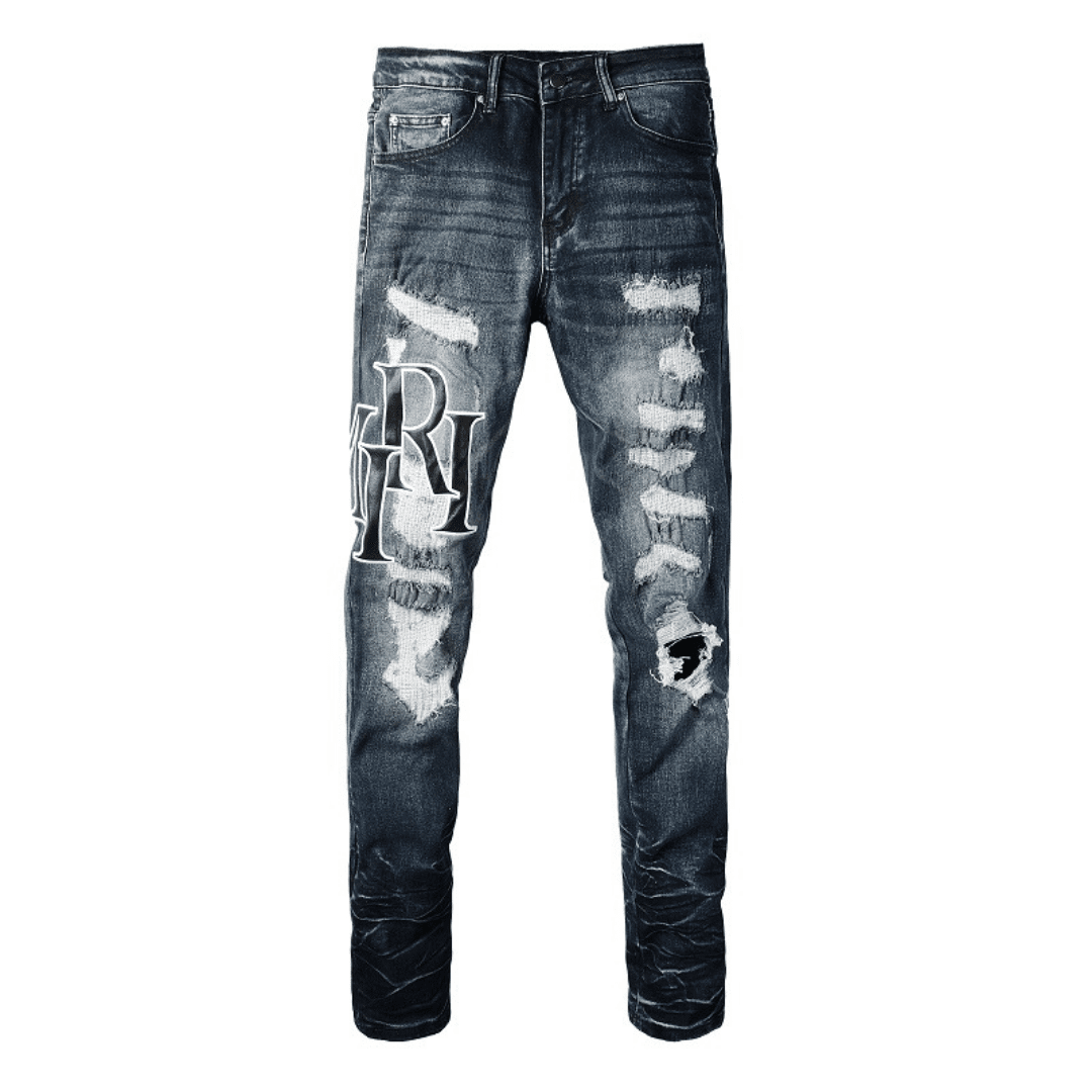 Amiri Logo Blue Jeans