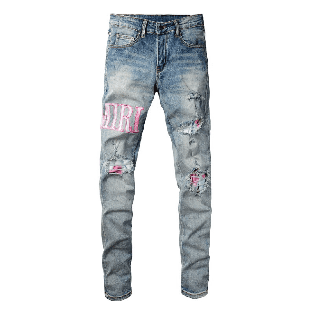 Amiri Logo Distressed Jeans