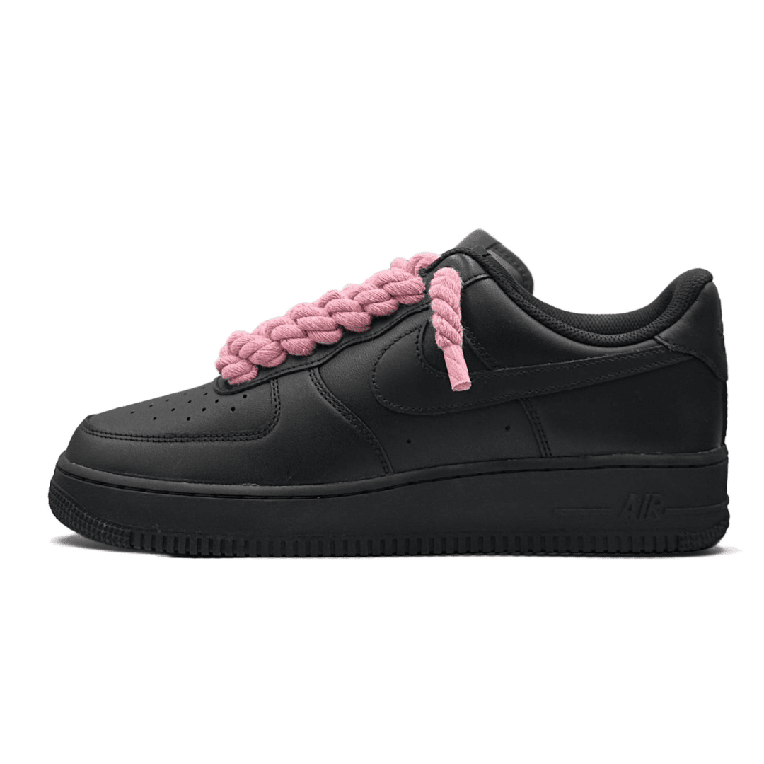 AF1 Black – Pink Rope Laces